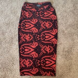 Top shop pencil shirt floral print Eur 34 US 2